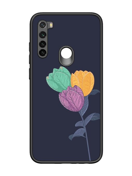 Flower Vector Glossy Metal Phone Cover for Xiaomi Redmi Note 8