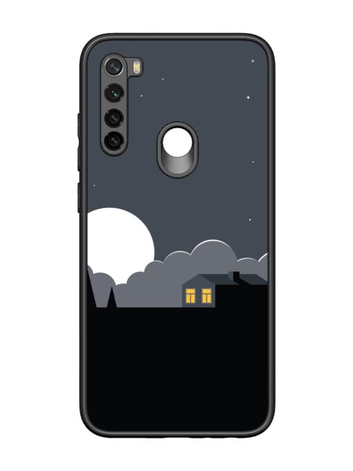 Full Moon Vector Art Glossy Metal Phone Cover for Xiaomi Redmi Note 8