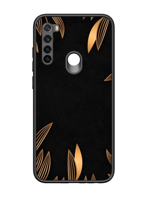 Golden Leaf Pattern Glossy Metal Phone Cover for Xiaomi Redmi Note 8 Zapvi