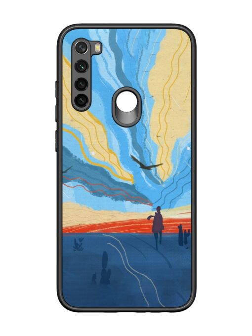 Minimal Abstract Landscape Glossy Metal Phone Cover for Xiaomi Redmi Note 8