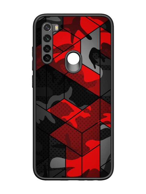 Royal Red Camouflage Pattern Glossy Metal Phone Cover for Xiaomi Redmi Note 8 Zapvi