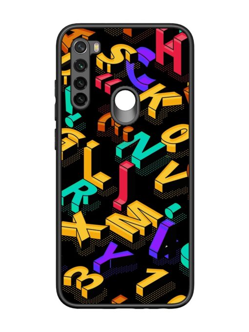 Seamless Pattern With Letters Glossy Metal Phone Cover for Xiaomi Redmi Note 8 Zapvi