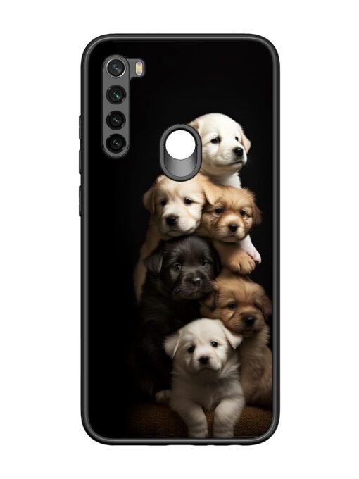 Cute Baby Dogs Glossy Metal Phone Cover for Xiaomi Redmi Note 8 Zapvi