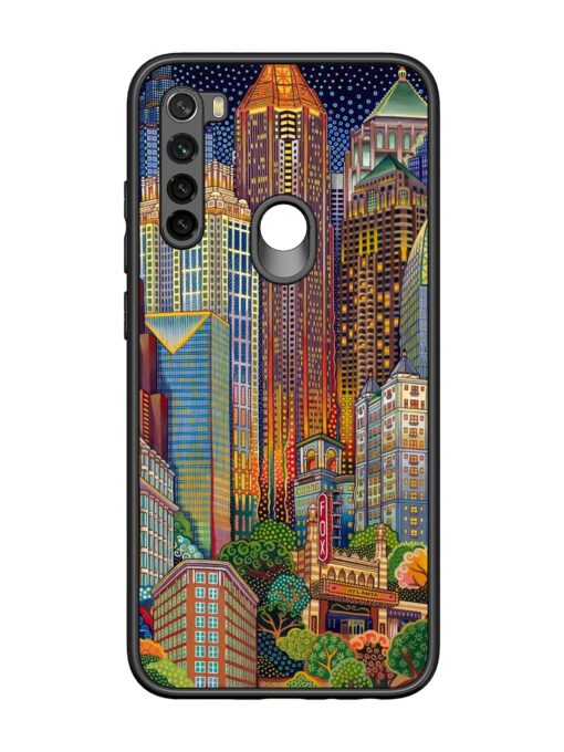 Cityscapes Art Glossy Metal Phone Cover for Xiaomi Redmi Note 8 Zapvi