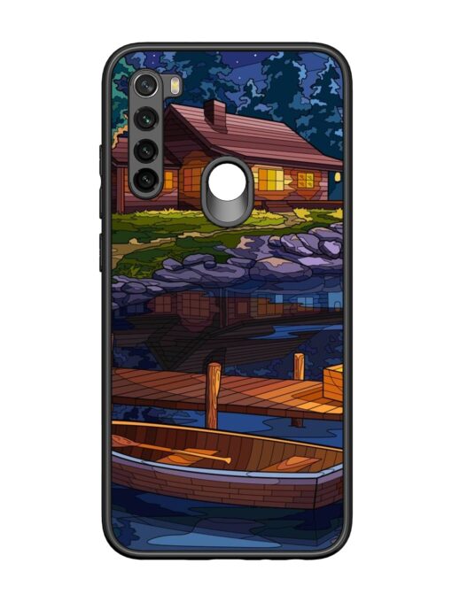 Village Night Scene Glossy Metal Phone Cover for Xiaomi Redmi Note 8 Zapvi