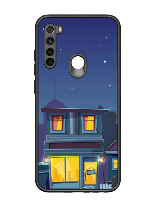 Vector Night House Glossy Metal Phone Cover for Xiaomi Redmi Note 8 Zapvi