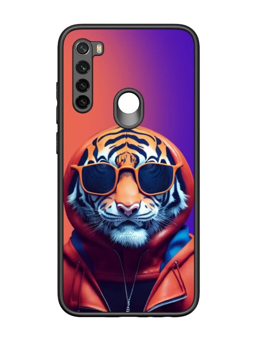 Tiger Animation Glossy Metal Phone Cover for Xiaomi Redmi Note 8 Zapvi