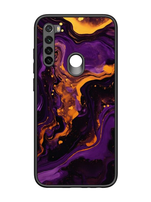 Painting Of A Purple Glossy Metal Phone Cover for Xiaomi Redmi Note 8 Zapvi