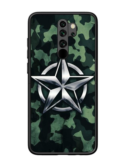 Indian Army Star Design Glossy Metal Phone Cover for Xiaomi Redmi Note 8 Pro Zapvi