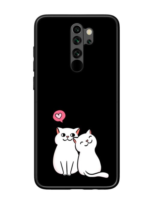 Cat Love Glossy Metal Phone Cover for Xiaomi Redmi Note 8 Pro Zapvi