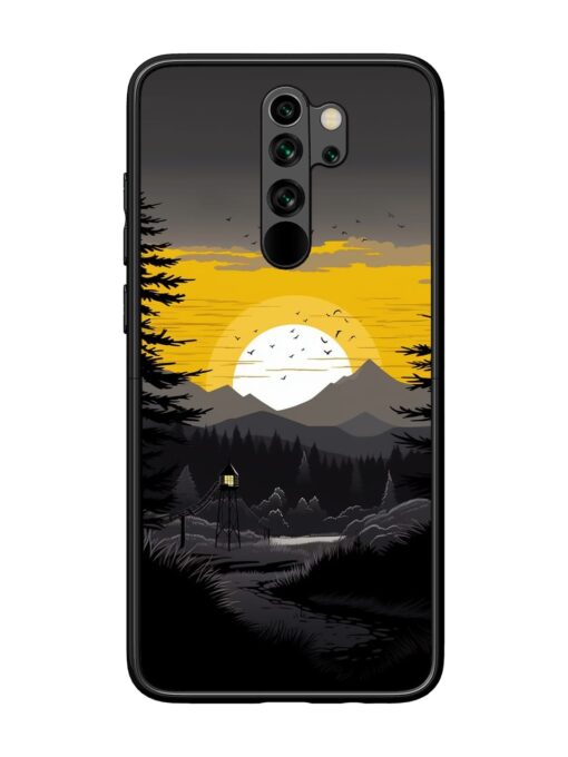 Sunset Vector Glossy Metal Phone Cover for Xiaomi Redmi Note 8 Pro Zapvi