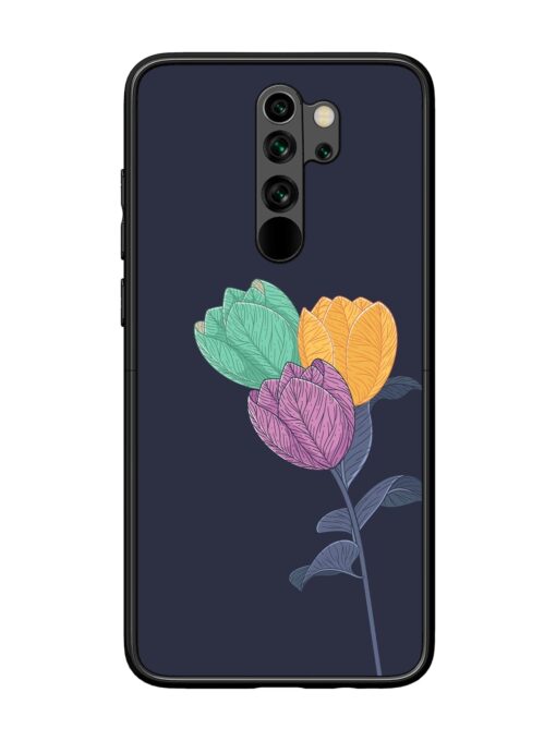 Flower Vector Glossy Metal Phone Cover for Xiaomi Redmi Note 8 Pro Zapvi