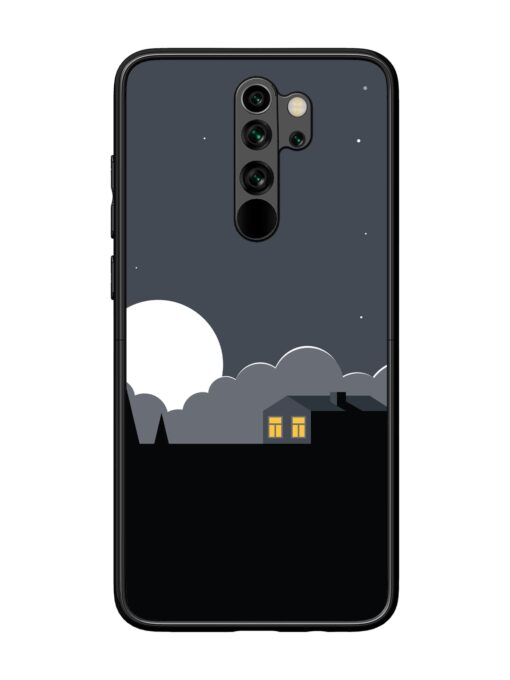 Full Moon Vector Art Glossy Metal Phone Cover for Xiaomi Redmi Note 8 Pro