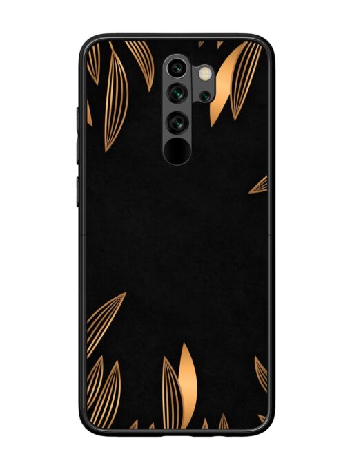 Golden Leaf Pattern Glossy Metal Phone Cover for Xiaomi Redmi Note 8 Pro