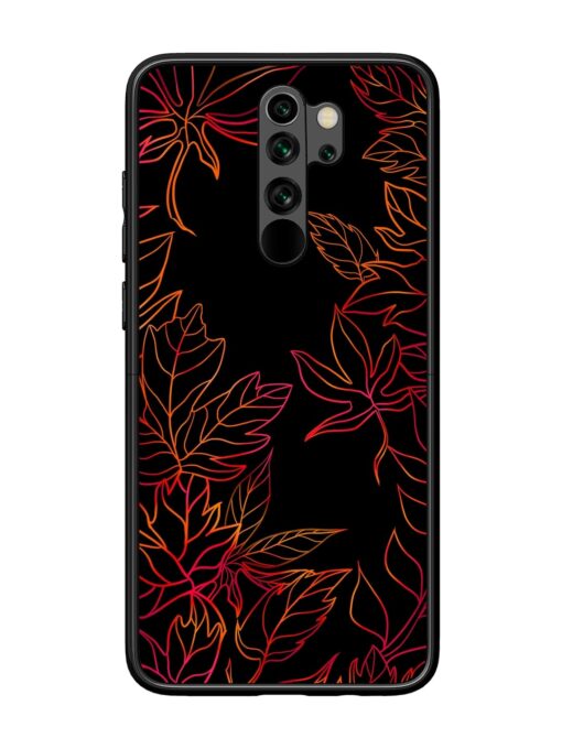 Red Floral Pattern Glossy Metal Phone Cover for Xiaomi Redmi Note 8 Pro Zapvi