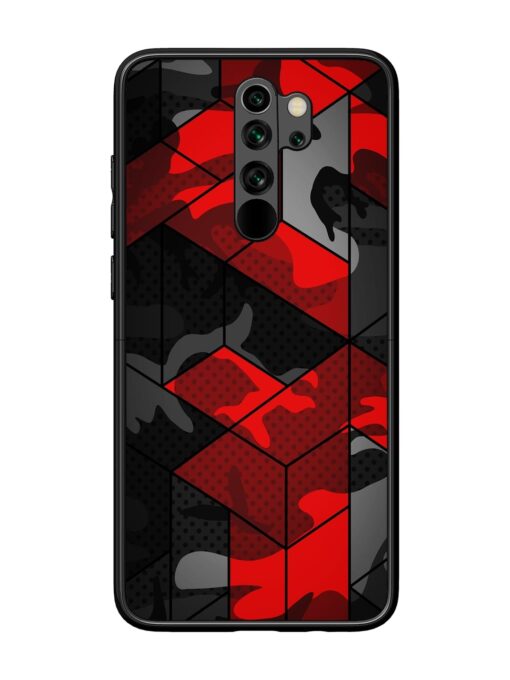 Royal Red Camouflage Pattern Glossy Metal Phone Cover for Xiaomi Redmi Note 8 Pro