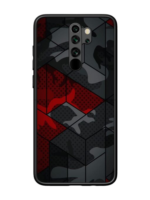 Red And Grey Pattern Glossy Metal Phone Cover for Xiaomi Redmi Note 8 Pro Zapvi