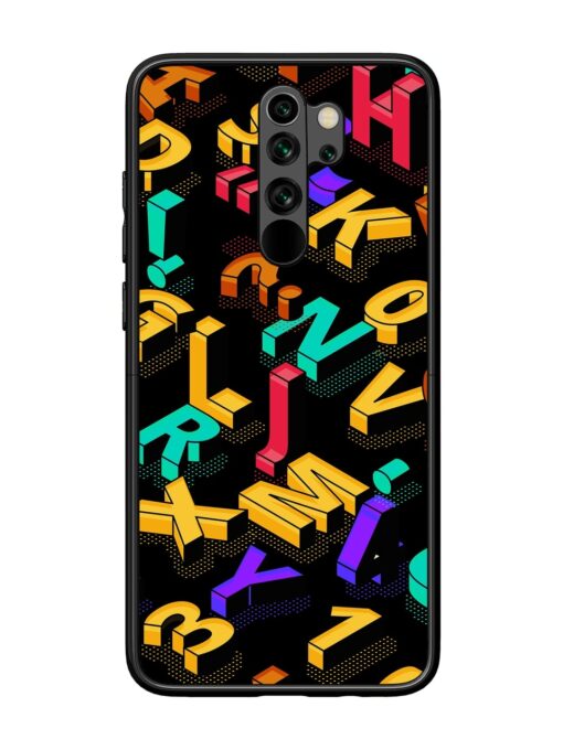 Seamless Pattern With Letters Glossy Metal Phone Cover for Xiaomi Redmi Note 8 Pro Zapvi