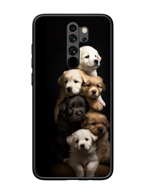 Cute Baby Dogs Glossy Metal Phone Cover for Xiaomi Redmi Note 8 Pro