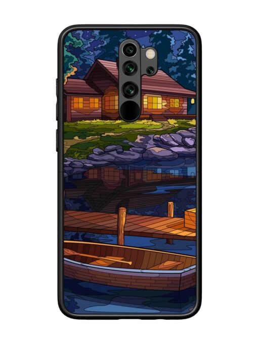 Village Night Scene Glossy Metal Phone Cover for Xiaomi Redmi Note 8 Pro