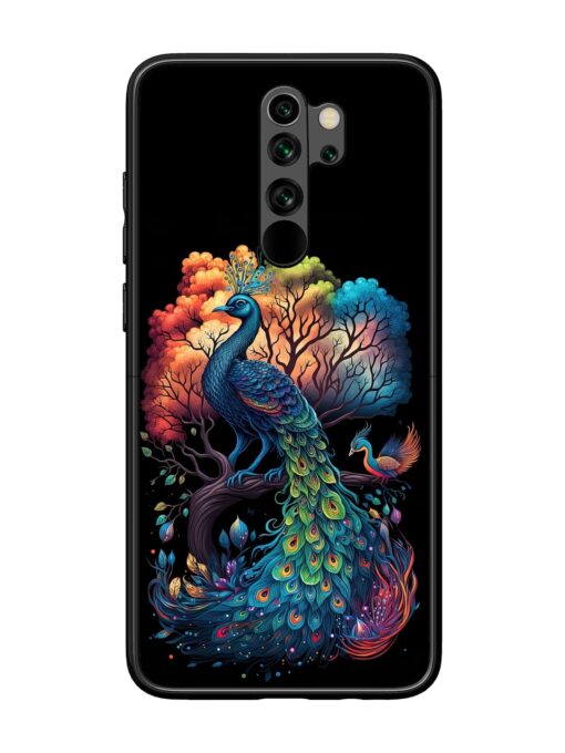 Peacock Tree Art Glossy Metal Phone Cover for Xiaomi Redmi Note 8 Pro Zapvi