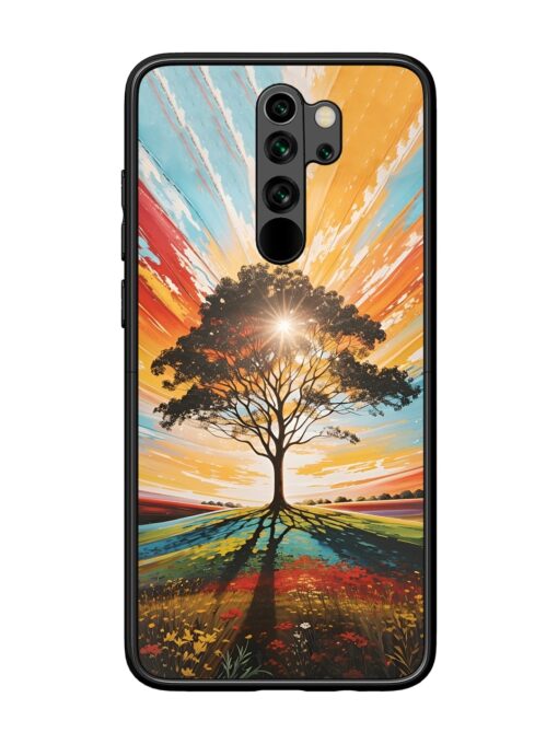 Abstract Tree Colorful Art Glossy Metal Phone Cover for Xiaomi Redmi Note 8 Pro Zapvi