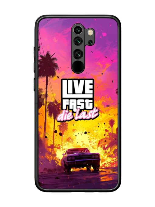 Live Fast Glossy Metal Phone Cover for Xiaomi Redmi Note 8 Pro Zapvi