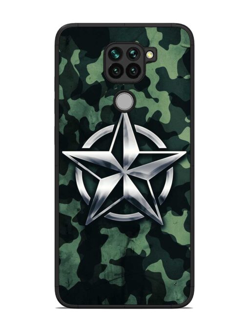 Indian Army Star Design Glossy Metal Phone Cover for Xiaomi Redmi Note 9 Zapvi