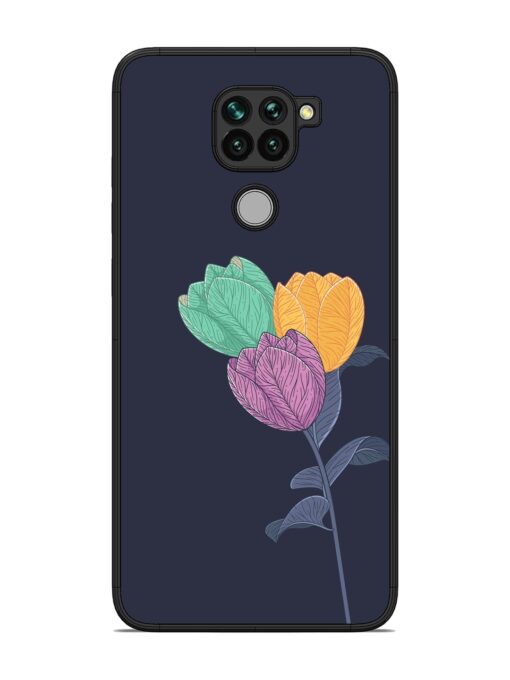 Flower Vector Glossy Metal Phone Cover for Xiaomi Redmi Note 9