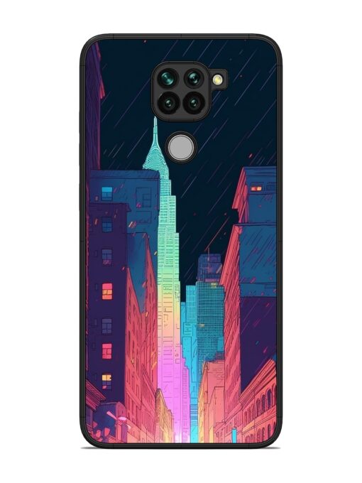 Minimal City Art Glossy Metal Phone Cover for Xiaomi Redmi Note 9