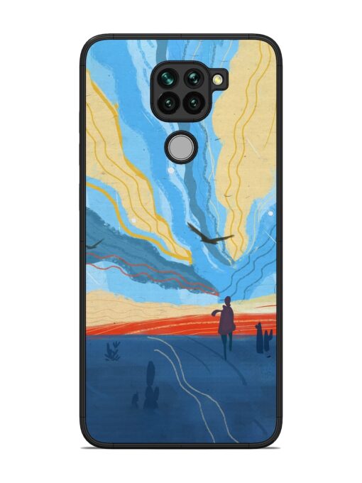 Minimal Abstract Landscape Glossy Metal Phone Cover for Xiaomi Redmi Note 9