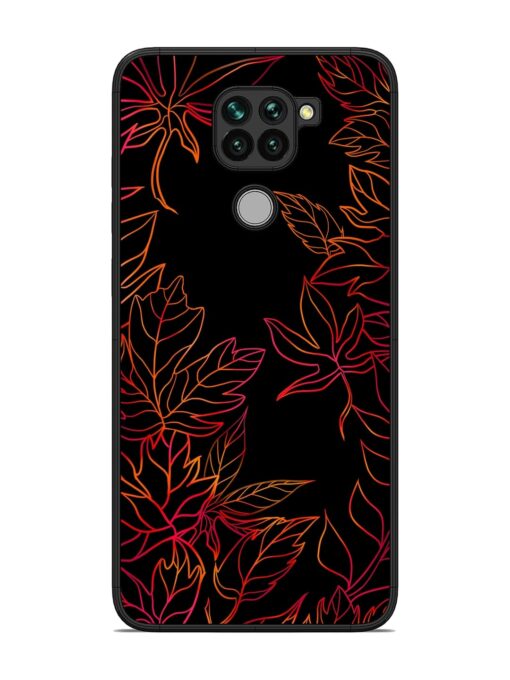 Red Floral Pattern Glossy Metal Phone Cover for Xiaomi Redmi Note 9 Zapvi