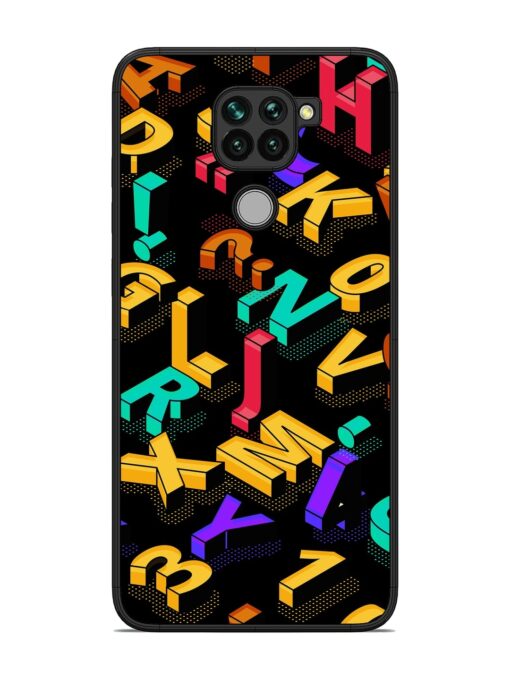 Seamless Pattern With Letters Glossy Metal Phone Cover for Xiaomi Redmi Note 9 Zapvi