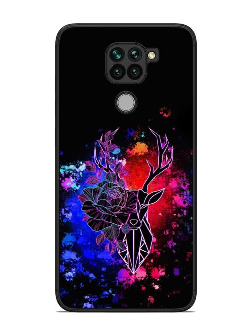 Floral Deer Art Glossy Metal Phone Cover for Xiaomi Redmi Note 9 Zapvi