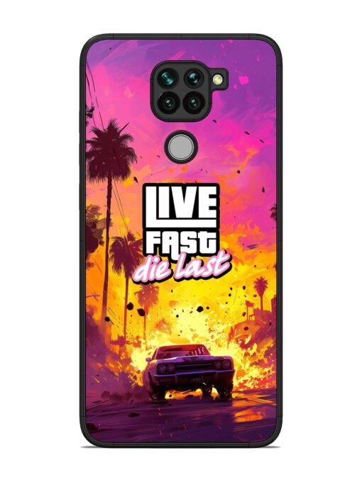 Live Fast Glossy Metal Phone Cover for Xiaomi Redmi Note 9