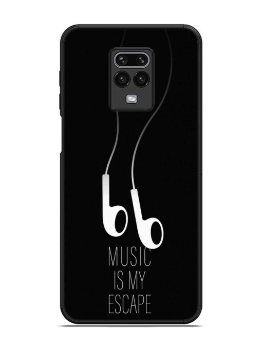 Music Is My Escape Glossy Metal Phone Cover for Xiaomi Redmi Note 9 Pro Zapvi