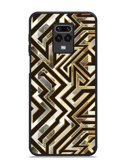 Technology Geometric Seamless Glossy Metal Phone Cover for Xiaomi Redmi Note 9 Pro Zapvi