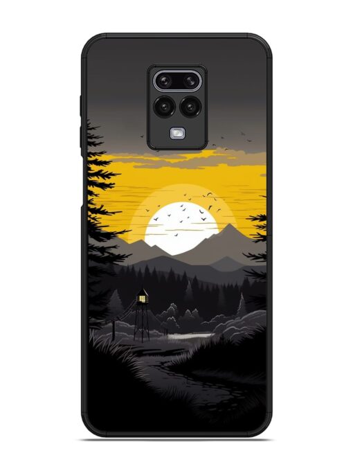 Sunset Vector Glossy Metal Phone Cover for Xiaomi Redmi Note 9 Pro