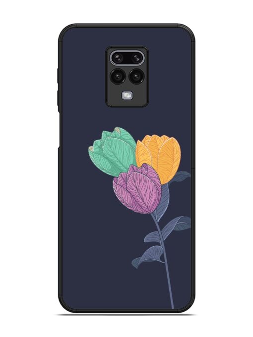 Flower Vector Glossy Metal Phone Cover for Xiaomi Redmi Note 9 Pro