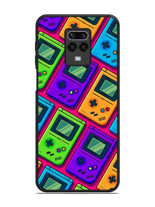 Game Seamless Pattern Glossy Metal Phone Cover for Xiaomi Redmi Note 9 Pro