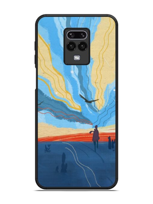 Minimal Abstract Landscape Glossy Metal Phone Cover for Xiaomi Redmi Note 9 Pro Zapvi