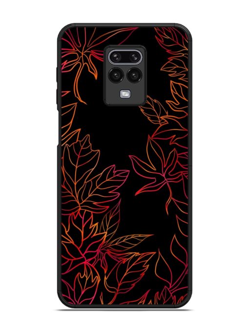 Red Floral Pattern Glossy Metal Phone Cover for Xiaomi Redmi Note 9 Pro Zapvi