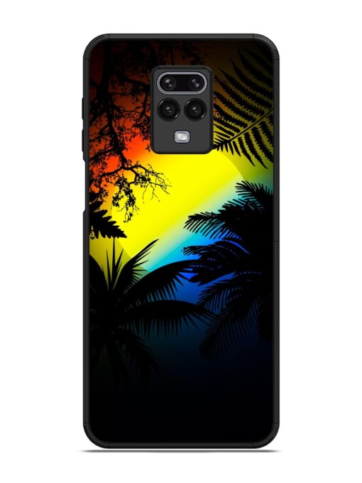 Colorful Sunset With Palm Trees Glossy Metal Phone Cover for Xiaomi Redmi Note 9 Pro Zapvi