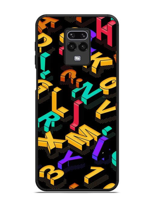 Seamless Pattern With Letters Glossy Metal Phone Cover for Xiaomi Redmi Note 9 Pro