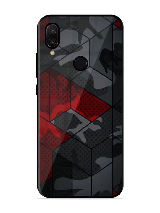 Red And Grey Pattern Glossy Metal Phone Cover for Xiaomi Redmi Y3