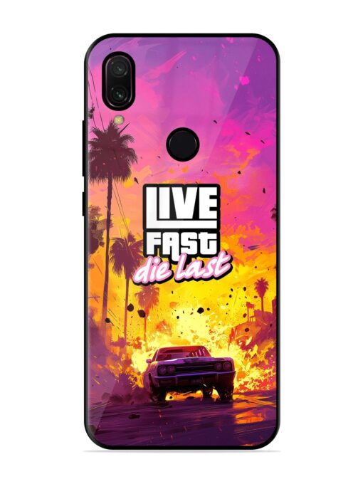 Live Fast Glossy Metal Phone Cover for Xiaomi Redmi Y3