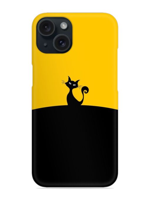 Black Yellow Cat Cartoon Snap Case Zapvi