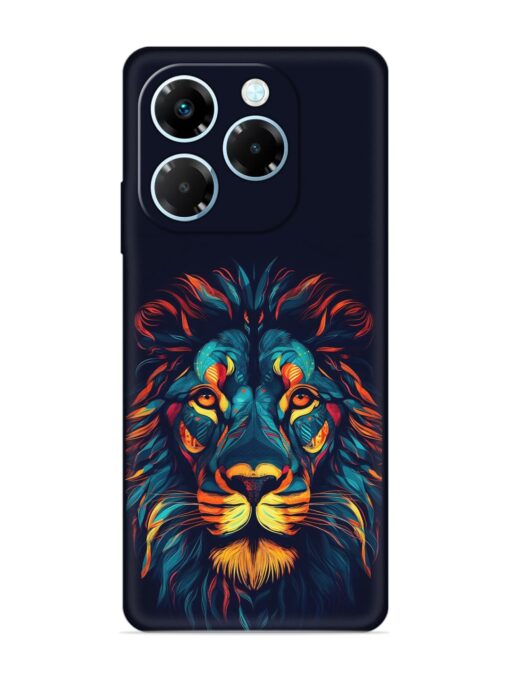 Colorful Lion Embossed Soft Silicone Case for Infinix Note 40X (5G)