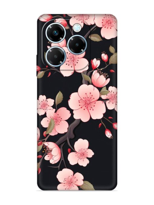 Cherry Blossom Embossed Soft Silicone Case for Infinix Note 40X (5G)