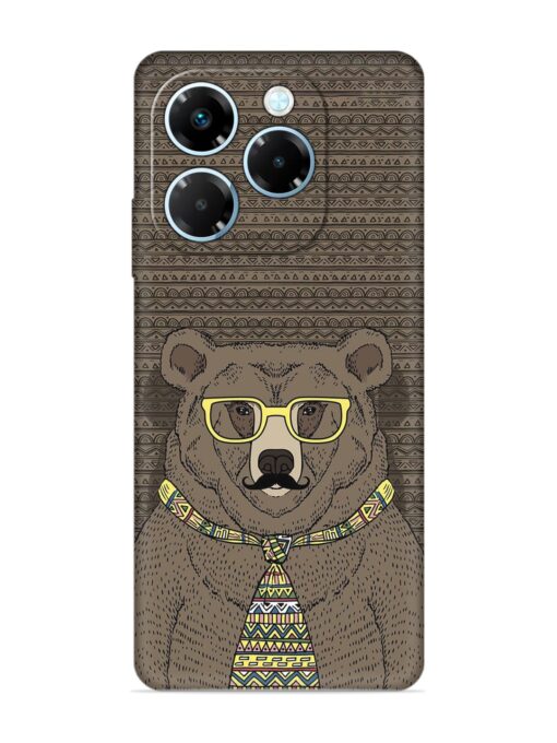 Grizzly Bear Embossed Soft Silicone Case for Infinix Note 40X (5G)